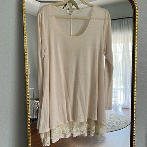 Women’s Umgee Lace Bottom Tunic/Dress